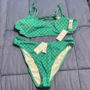 Cupshe Jacquard scoop neck bikini top and cheeky bottom